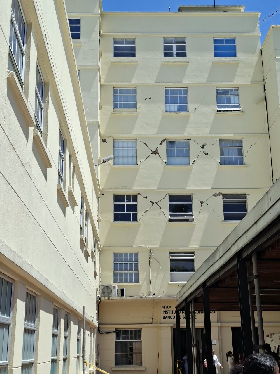 Building damaged by earthquake